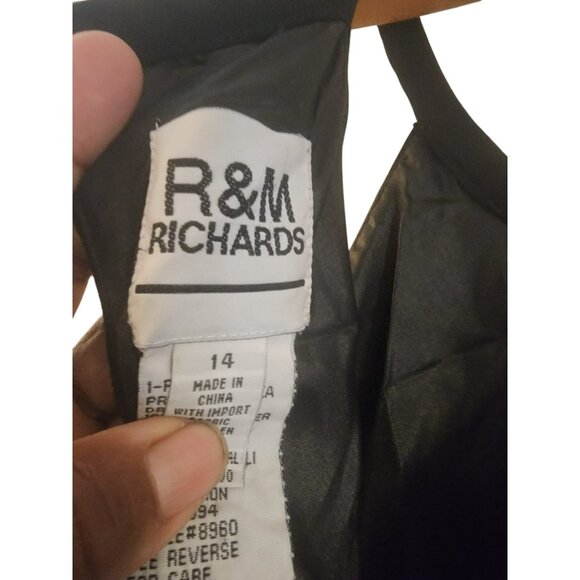 R&M Richards Black Evening Gown Sleeveless Maxi Dress For Women Size 14 - Picture 5 of 5